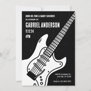 Rock guitar BABY SHOWER Invitation