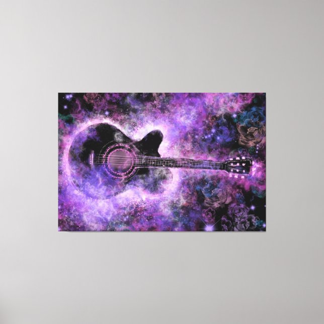 Rock Guitar Canvas Print Purple - Painting (Front)