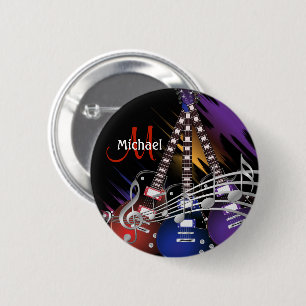 Rock Guitar Music Button