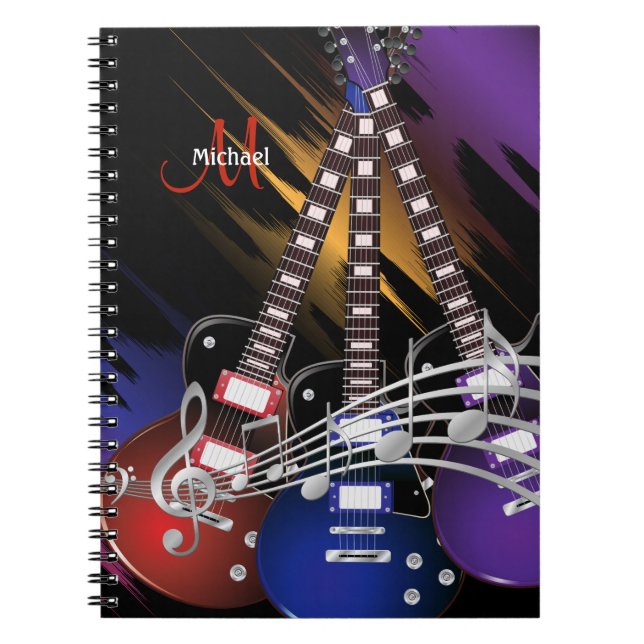Rock Guitar Music Design Notebook (Front)