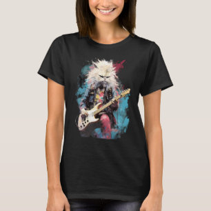 Rock Guitar Persian Cat Guitarist T-Shirt