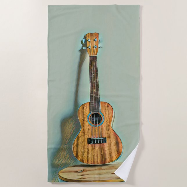 Rock guitar player beach towel (Front)