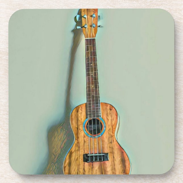 Rock guitar player coaster (Front)