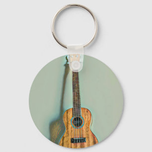 Rock guitar player key ring