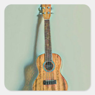 Rock guitar player square sticker