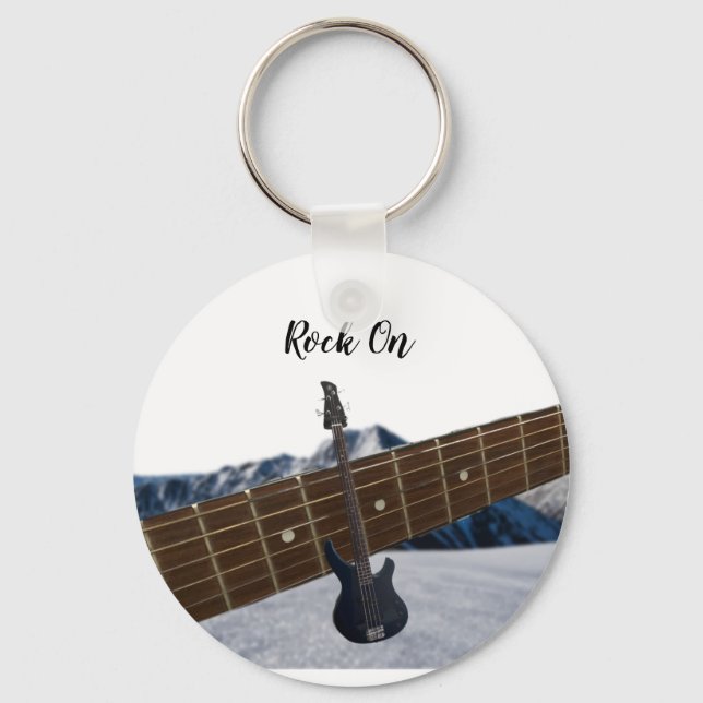 Rock Guitar Players  Key Ring (Front)