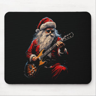 Rock Guitar Santa Claus Playing Guitar - Funny Chr Mouse Mat