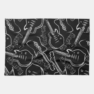 Rock guitar tea towel