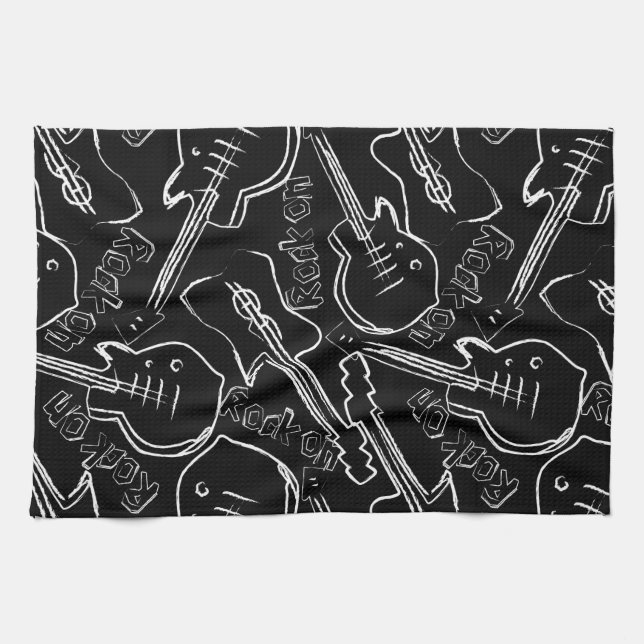 Rock guitar tea towel (Horizontal)