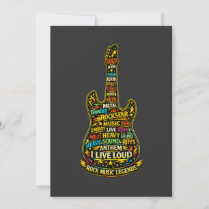 Rock Guitar Typography Art Invitation