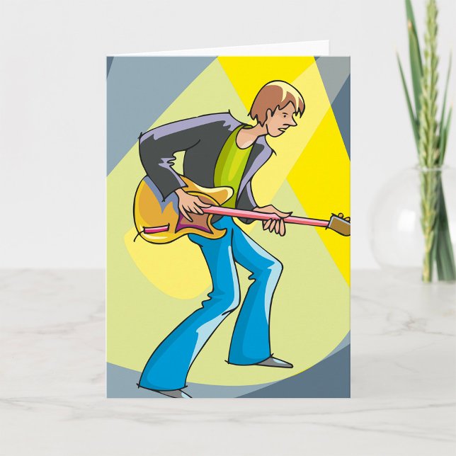 Rock Guitarist 70s Style Musician Card (Creator Uploaded)