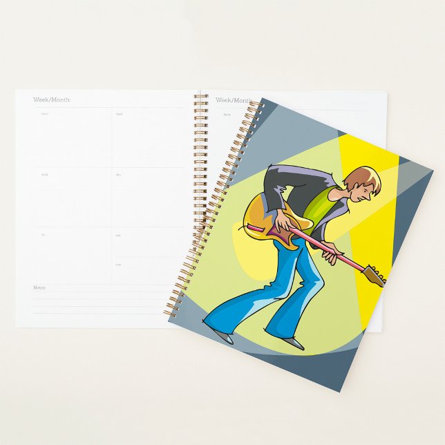 Rock Guitarist 70s Style Musician Planner (Creator Uploaded)