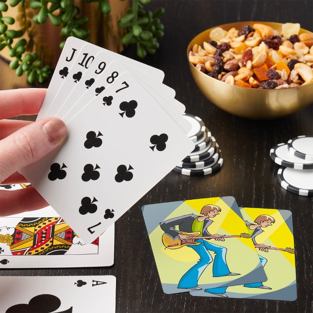 Rock Guitarist 70s Style Musician Playing Cards (Creator Uploaded)