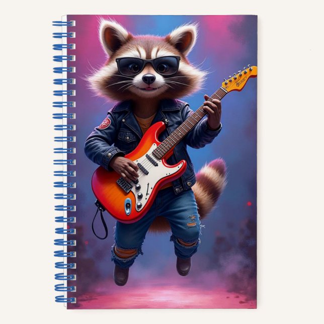 Rock Guitarist, Racoon, author Natasha Us   Notebook (Front)
