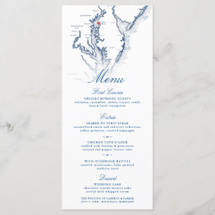 Rock Hall Maryland Map Elegant Navy Blue Wedding Menu