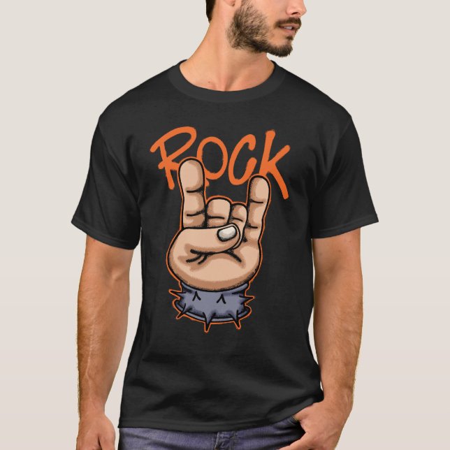 Rock Hand Gesture streetwear  T-Shirt (Front)