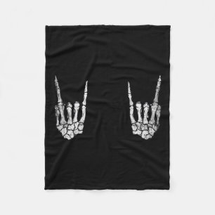 Rock Hand Lazy Halloween Costume Cool Bones 1 Fleece Blanket