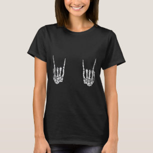 Rock Hand Lazy Halloween Costume Cool Bones 1 T-Shirt