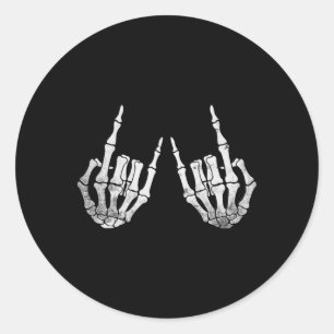 Rock Hand Lazy Halloween Costume Cool Bones  Classic Round Sticker
