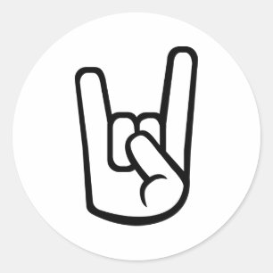 Rock Hand sign Classic Round Sticker