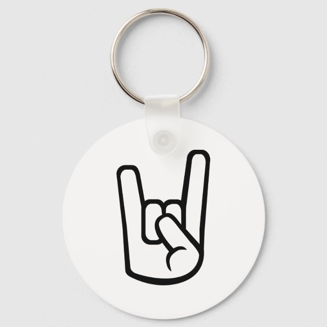 Rock Hand sign Key Ring (Front)