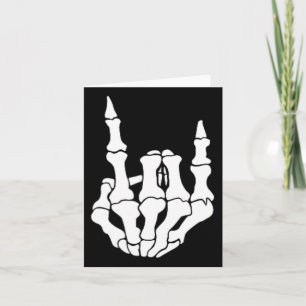 Rock Hand Skeleton Vintage Rocker Sign Halloween P Card