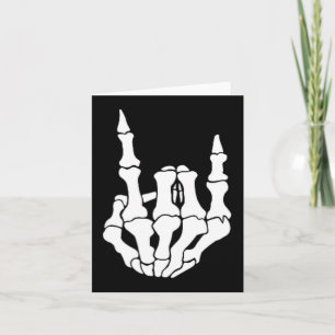Rock Hand Skeleton Vintage Rocker Sign Halloween P Card
