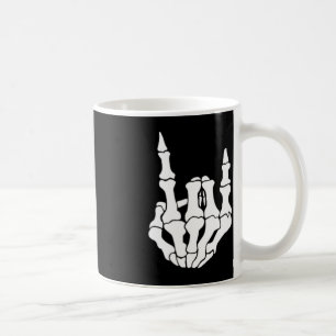 Rock Hand Skeleton Vintage Rocker Sign Halloween P Coffee Mug