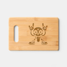 Rock-Hand Skull Character Cutting Board