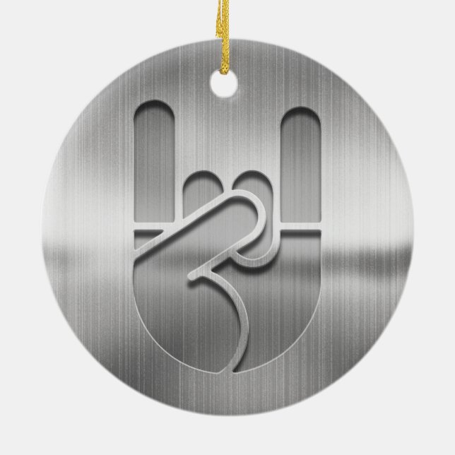 Rock Hand Steel Ceramic Tree Decoration (Back)