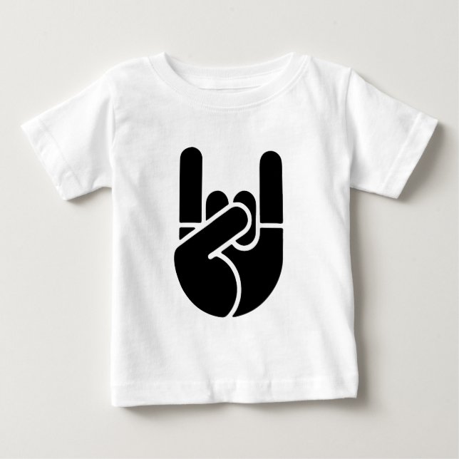 Rock Hand Stencil Baby T-Shirt (Front)