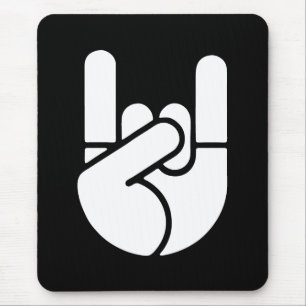 Rock Hand Stencil Mouse Mat