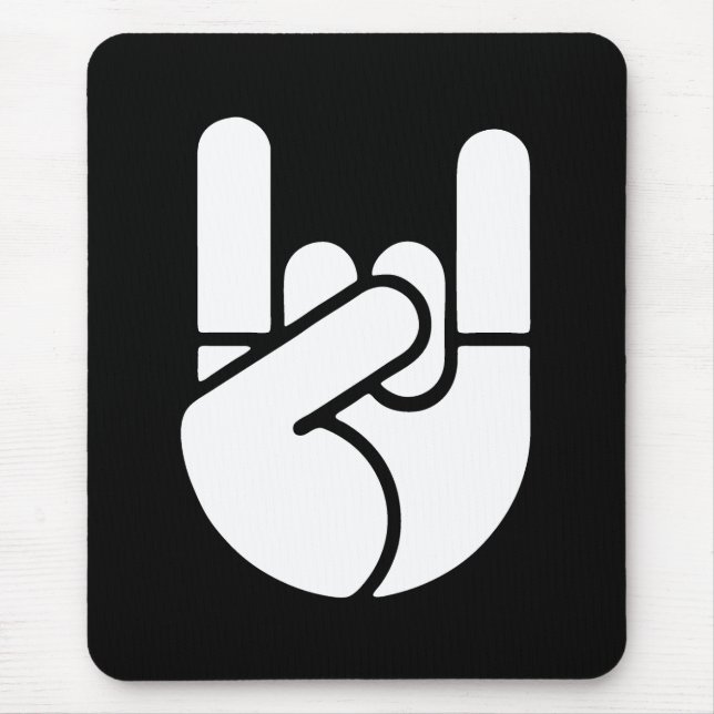 Rock Hand Stencil Mouse Mat (Front)