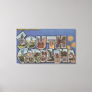 Rock Hill, South Carolina - Large Letter Scenes Canvas Print