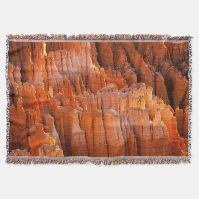 Rock Hoodoos in Morning Light Throw Blanket (Front)