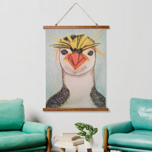 Rock Hopper Penguin Hanging Tapestry
