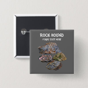 Rock Hound Mineral Collectors Funny 15 Cm Square Badge