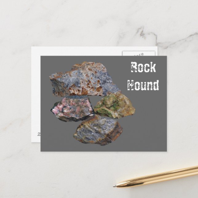Rock Hound Mineral Collectors Funny  Postcard (Front/Back In Situ)
