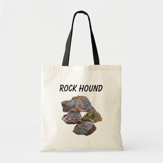 Rock Hound Mineral Collectors Tote Bag (Front)