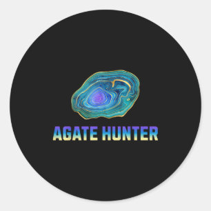 Rock Hunting Rock Collector Agate Geology Agate Hu Classic Round Sticker