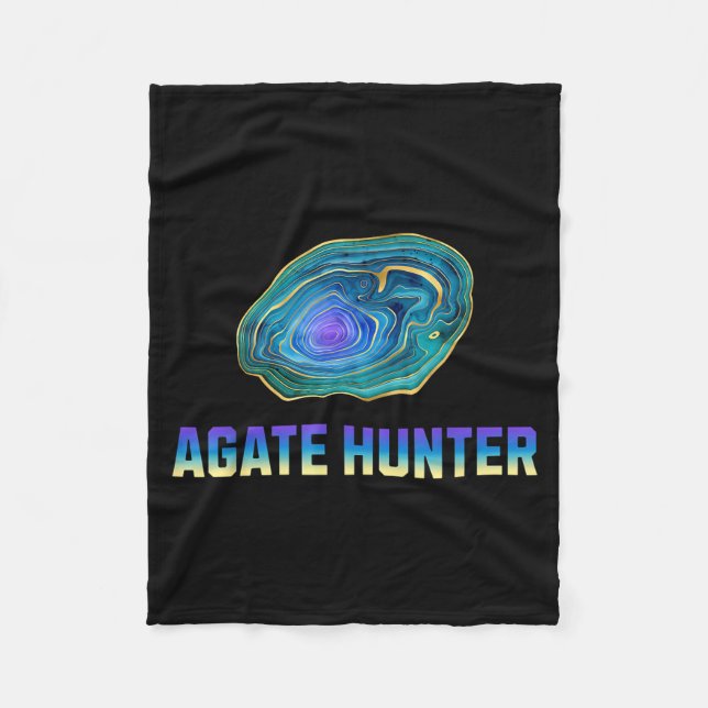 Rock Hunting Rock Collector Agate Geology Agate Hu Fleece Blanket (Front)