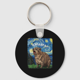 Rock Hyrax Awawa Funny Groundhog Starry Night Van  Key Ring
