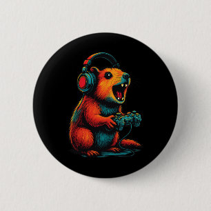 Rock Hyrax Gamer Awawa Video Games Funny  6 Cm Round Badge