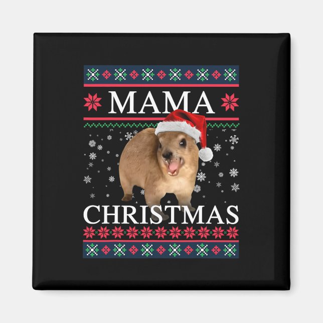 Rock Hyrax Mama Christmas Ugly Style  Magnet (Front)