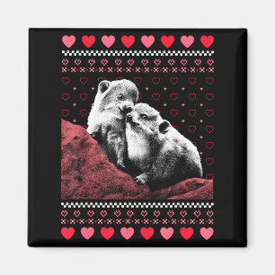 Rock Hyrax Valentine's Day Ugly Sweater Style  Magnet