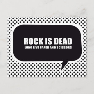 ROCK IS DEAD. LONG LIVE PAPER AND SCISSORS. POSTCARD