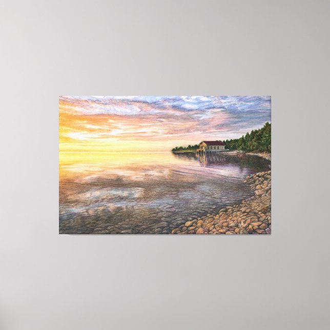 Rock Island Boathouse large canvas print (Front)