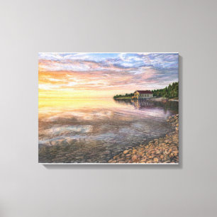 Rock Island, Door County boathouse canvas print