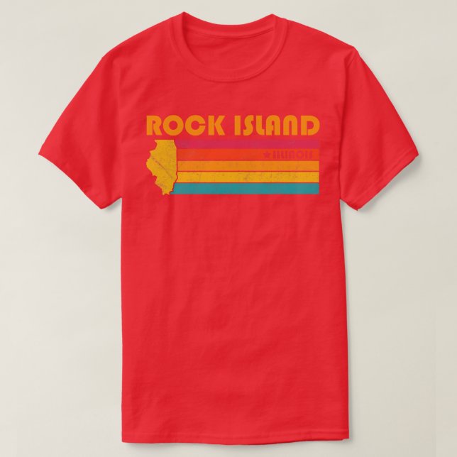 Rock Island Illinois Vintage Distressed Souvenir T-Shirt (Design Front)