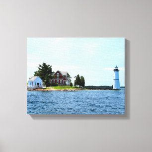 Rock Island Lighthouse, New York Wrapped Canvas